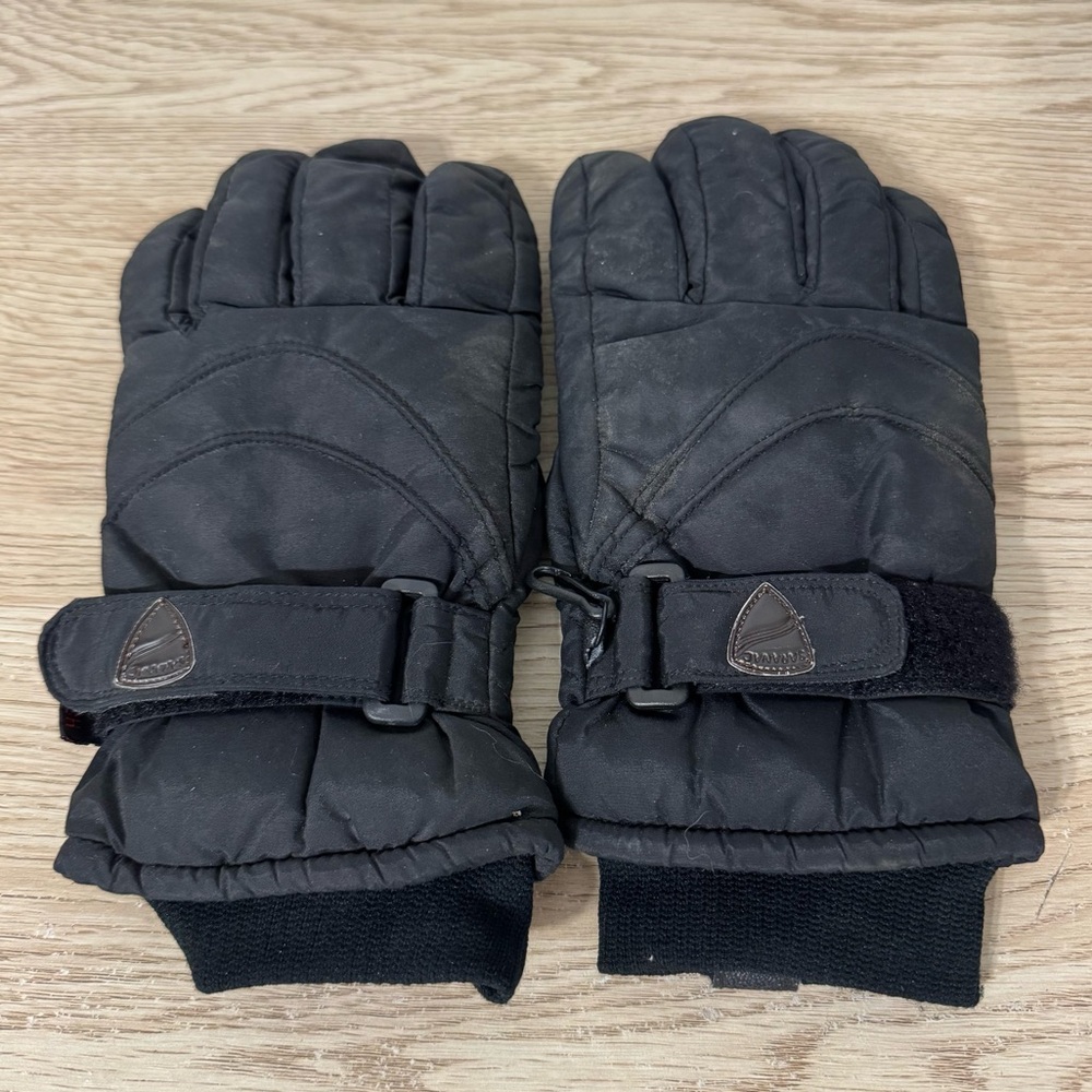 Saranac Ski Gloves Womens Large Black Winter‎ Snow Outdoor Vintage Warm Nylon